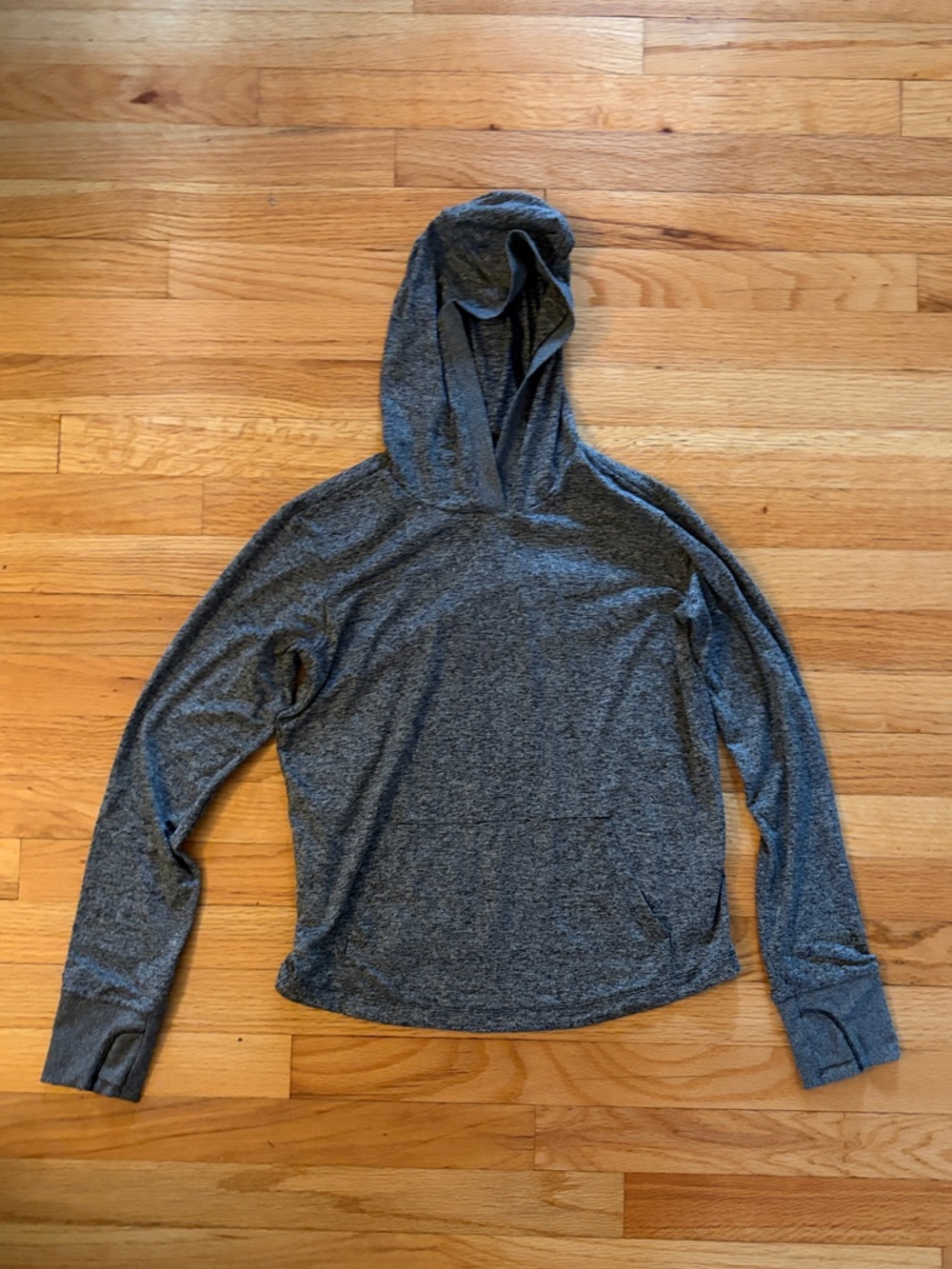 Athleta Girls Gray Hooded Lightweight Pullover